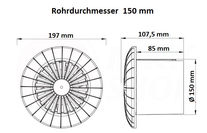 Wand Decken Lüfter Ventilator mit Kugellager für Dauerbetrieb Bad WC